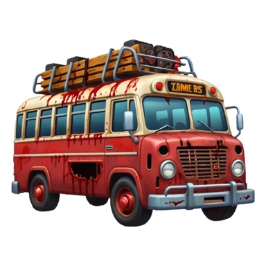 Zombie apocalypse bus..... in the style of your bleeding skull art. More blood and a zombies stuck to the grill that have been ran over. And chainsaws mounted to it to kill more zombies sticker