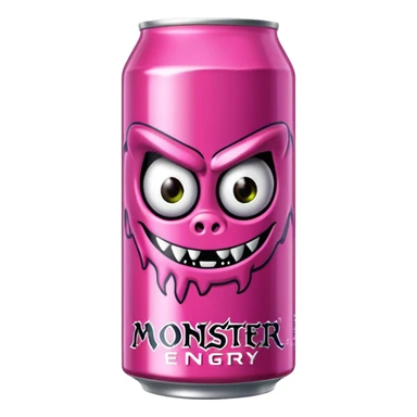 Pink monster energy drink with the logo of original monster company energy drink do not add the face in it just normal monster can  sticker