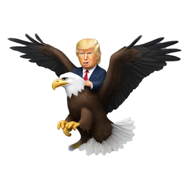 Donald Trump riding a bald eagle  sticker