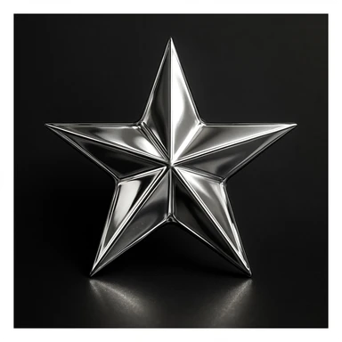 star with a metallic silver finish, glamorous and stylish sticker