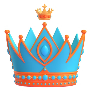 teal and orange royal crown sticker