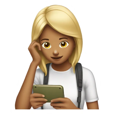 Girl watching phone  sticker