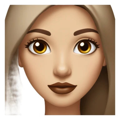 Albania girl, model face, sun kiss skin, long eye lashes, volume red lips,chocolate brown eyes, long brown beige straight hair,  sticker