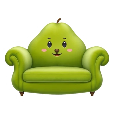 comfy pear couch sticker