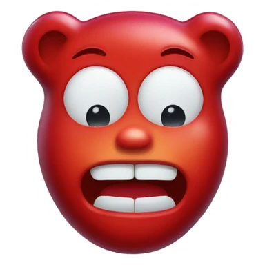 Single Red gummy bear facing forward with red gummy facial features sticker