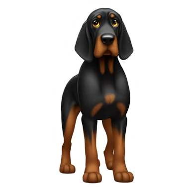 Black bloodhound standing  sticker