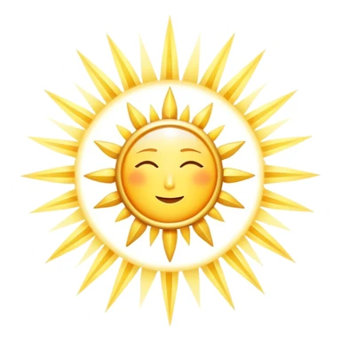 Mystical sun with celestial rays and ethereal 15-minute timer, sparkling light beams sticker