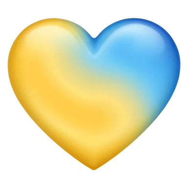 Corazón azul y amarillo juntos degradado sticker