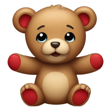 Little teddy bear with a red hart in his arms  sticker
