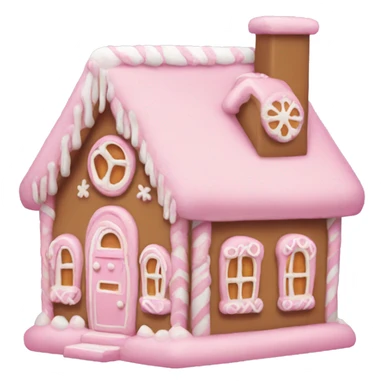 Pastel pink gingerbread house sticker