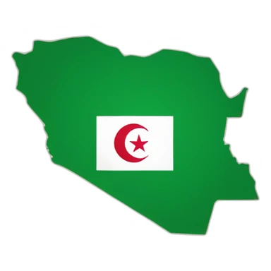 Map of Algeria with the flag in it sticker