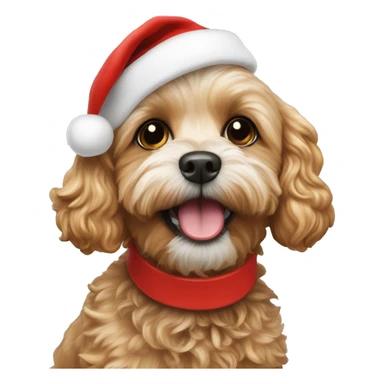 Cavapoo dog wearing a Santa hat ￼ sticker