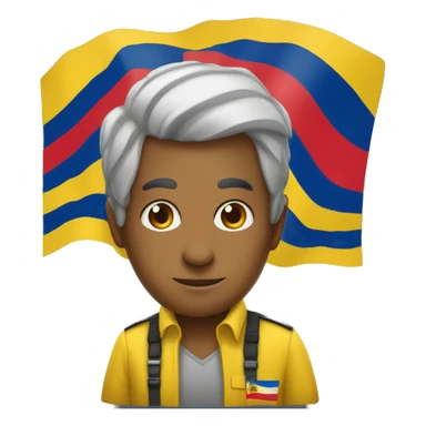 buque con bandera grande de colombia sticker