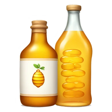 Bottle of alcohol with honey  sticker