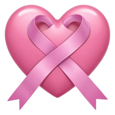 a pink heart with a pink ribbon around it  sticker