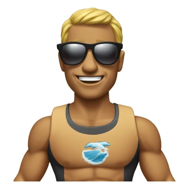 Tex surfing whit sunglasses  sticker