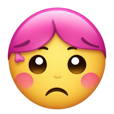 cute sad face with heart icon sparkles  sticker