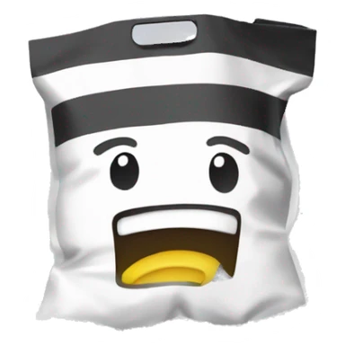 Hoover with face and white ziplock bag of salt sticker