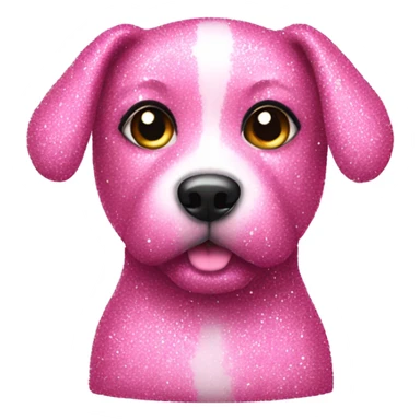 Pink glitter dog sticker