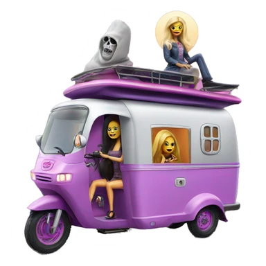 Haunted Barbie dream house Caravan motorbike tuk tuk  sticker