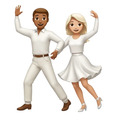 Man and woman dancing white sticker