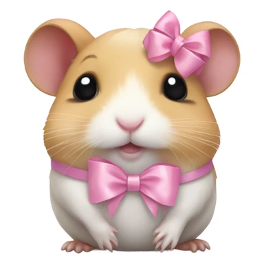 full body hamster with light pink ribbon bow sticker