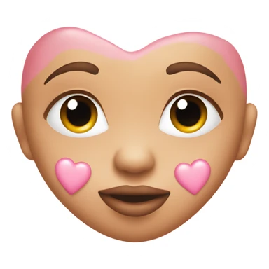 baby pink heart with kiss marks around it sticker