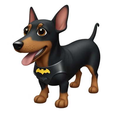 Sausage dog with a batman suit sticker