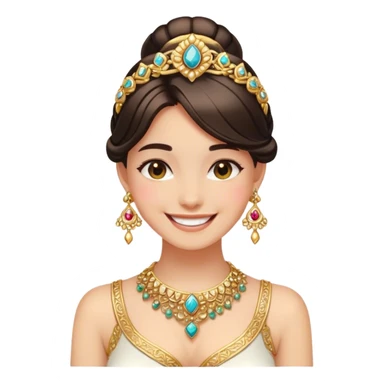 smiling girl with jewelry indoors sticker