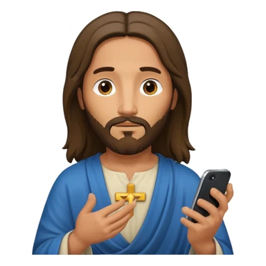 Jésus sur son téléphonesur son téléphone en train de le regarder sticker