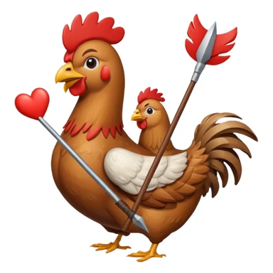 Heart arrow with chicken jockey sticker