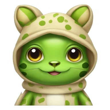 Frog in a cute cat costume sticker