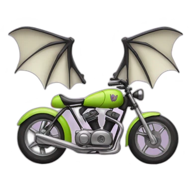 Bike with bat wings sticker