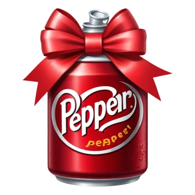 dr pepper can with a bow sticker