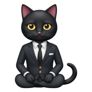 𝐛𝐥𝐚𝐜𝐤 𝐜𝐚𝐭 𝐰𝐢𝐭𝐡 𝐚 𝐬𝐮𝐢𝐭 𝐛𝐮𝐭 𝐬𝐢𝐭𝐭𝐢𝐧𝐠 sticker