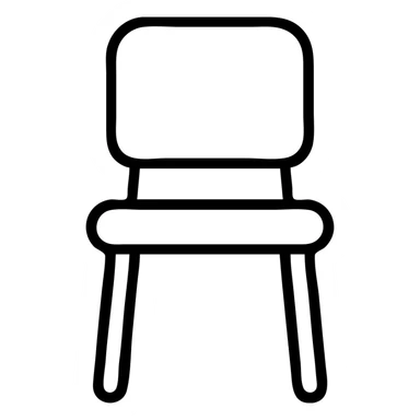 A basic chair, furniture item for sitting sticker