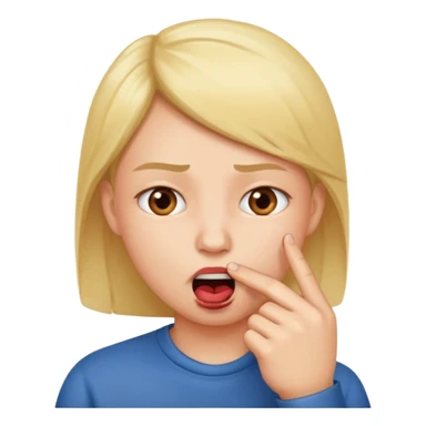 Una carita mordiéndose el dedo  sticker