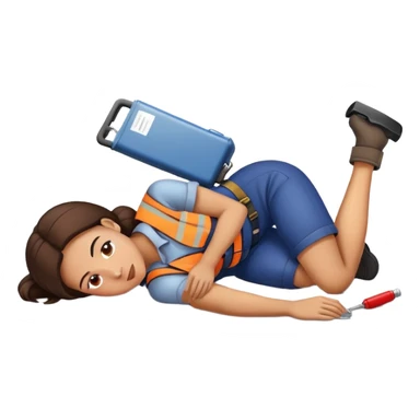 woman labour worker passed out on the floor sticker