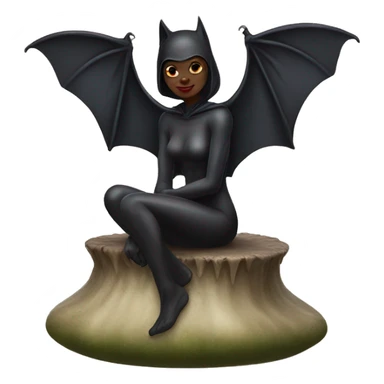 bat woman sitting on a toadstool sticker