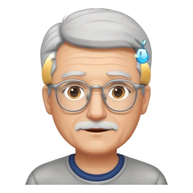Silver haired dad with glasses sticker
