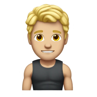 White man with blonde hair with lean muscles sticker