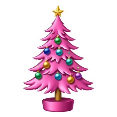 Pink Christmas tree sticker
