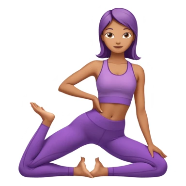 	A woman in purple yoga clothes arching her back in cobra pose, glowing warm light, relaxed energy, soft background. sticker