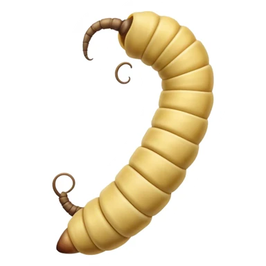 very long twisting long wriggling maggot moving towards camera first person perspective. narrowly segmented sticker