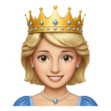 content face, Princess Diana with a crown sticker