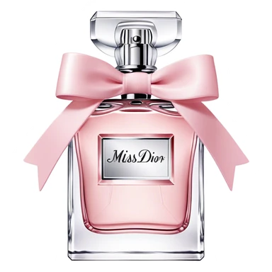 Dior miss dior eau de parfum, bow bottle, light pink sticker