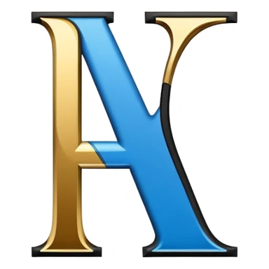 Bold Black-Blue-White-Gold Font Letter “N” sticker