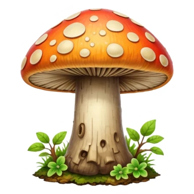 wild colorful mushroom growing on trê sticker