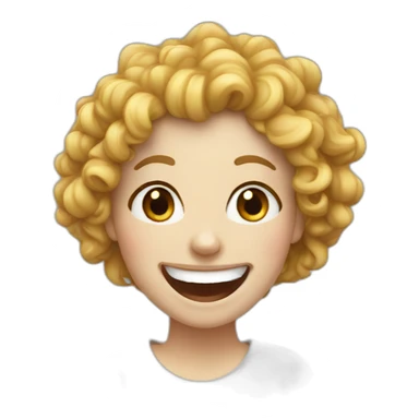 Curly white girl laughing sticker