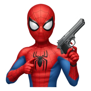 Spiderman with gun sticker